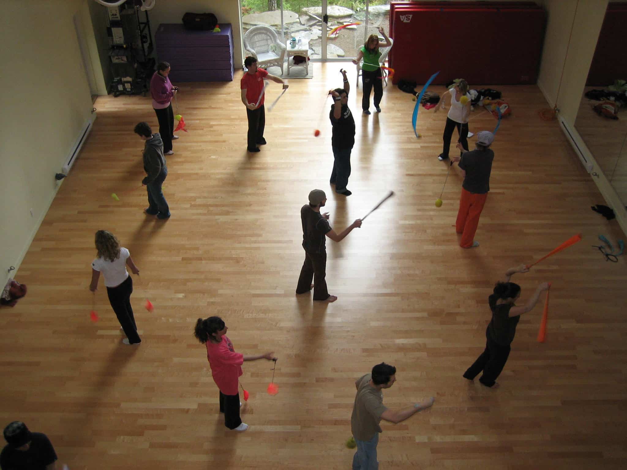 teaching poi dancing
