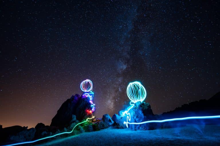 Nick and Franziska under the stars on Tenerife